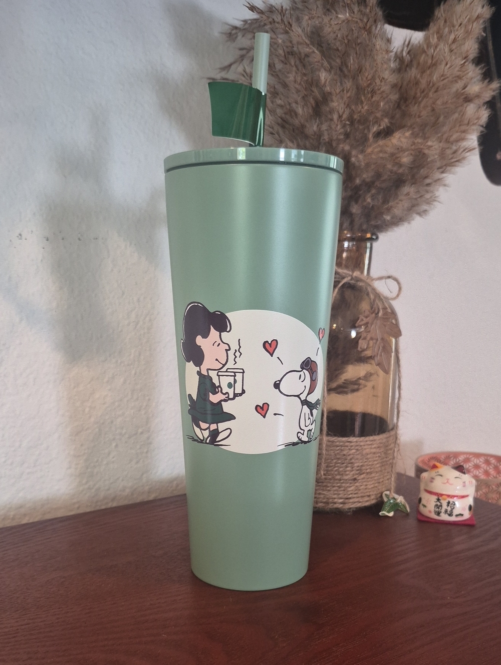 Starbucks Mint Green Peanuts Snoopy Tumbler with Straw